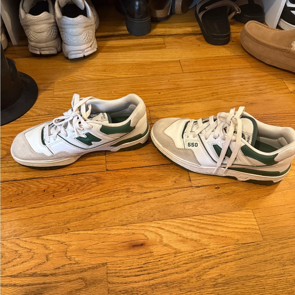 New Balance 550 Green and White Sneakers